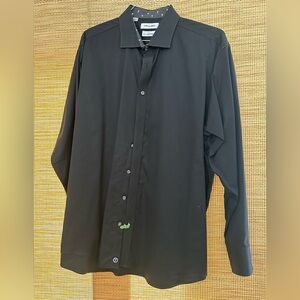 Black Twillory Dress Shirt 17.5 34-35 with Skull Accents